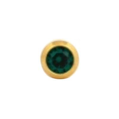 Studex Gold Plated Bezel Regular May Emerald